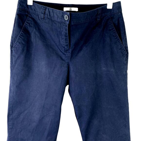 Liz Claiborne Crop Capri Straight Stretchy Chino Pants Mid Rise Size 6 Navy Blue - Picture 3 of 11